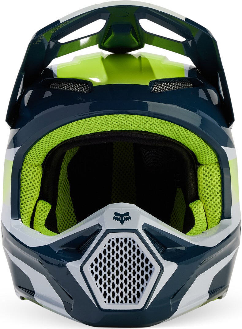 FOX V1 Flora MIPS Casco Motocross blu/giallo S (55/56) Figura 8
