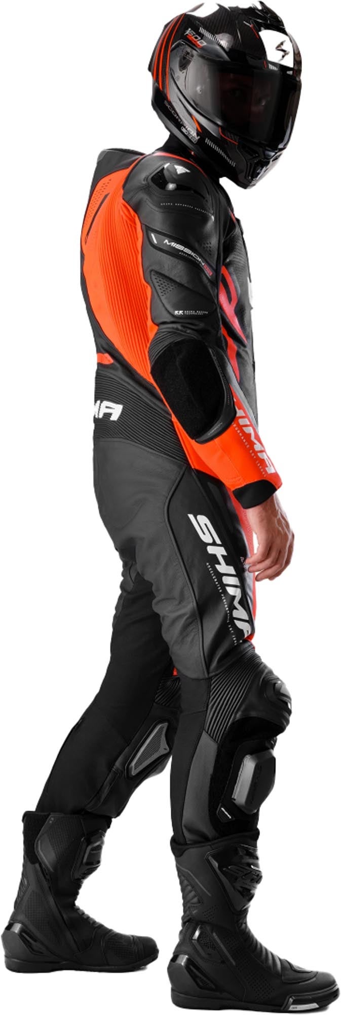 SHIMA Mission RS Traje de Couro de Motocicleta One Piece preto/vermelho 50 Figura 5