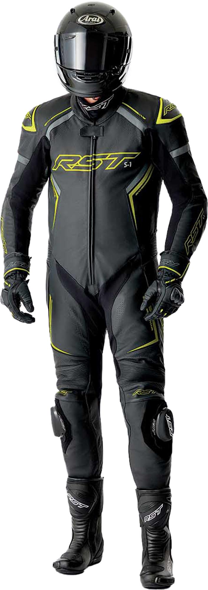 RST S1 D30 perforated 1-Piece Motorcycle Leather Suit black/neon-yellow 54 Figure 11