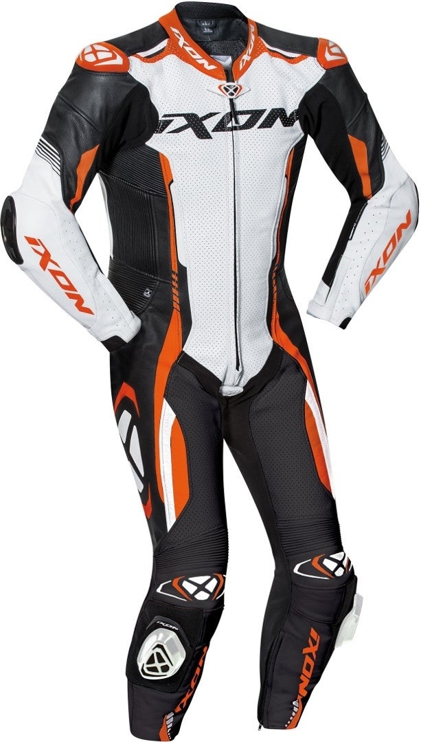 Ixon Vortex 2 One Piece Motorcycle Leather Suit black/white/orange 3XL Figure 1
