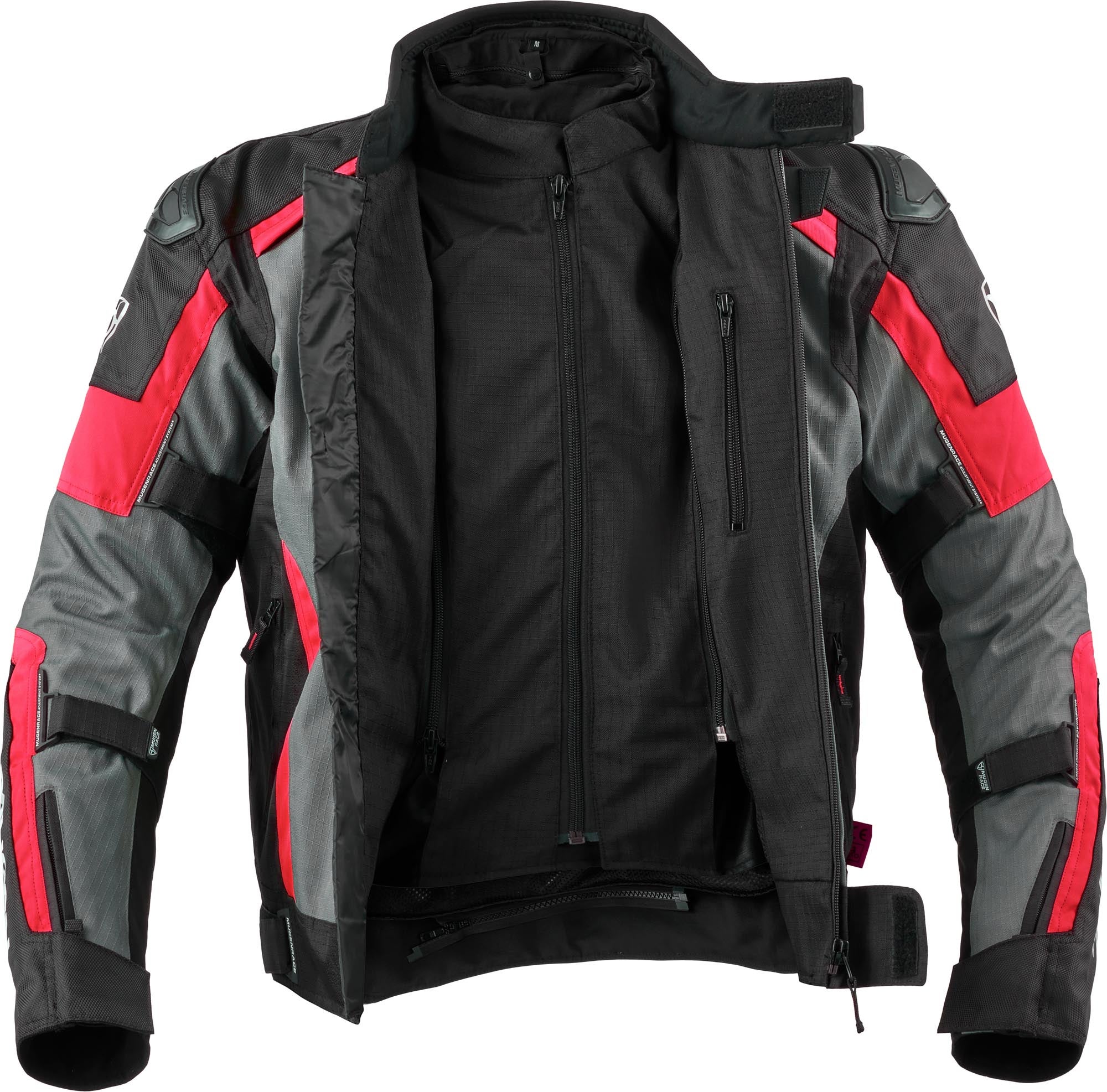 MUGENRACE Romano waterproof Motorcycle Textile Jacket dark grey/black/red 5XL Figure 3