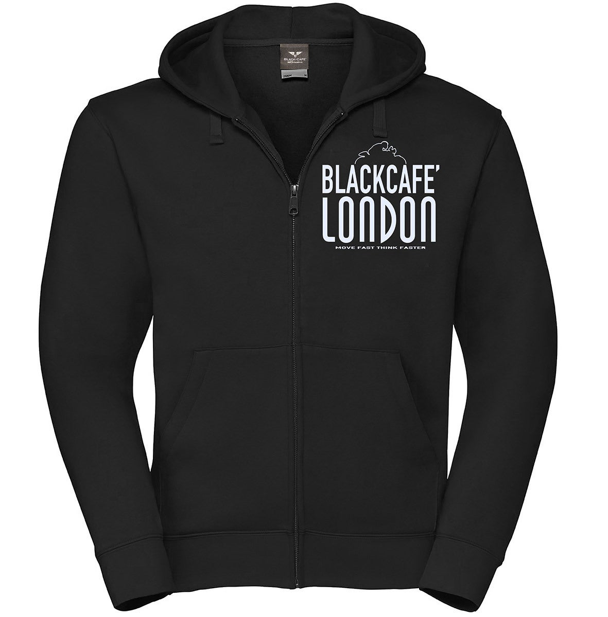 Black-Cafe London Classic Zip Hoodie black/white L Figure 1