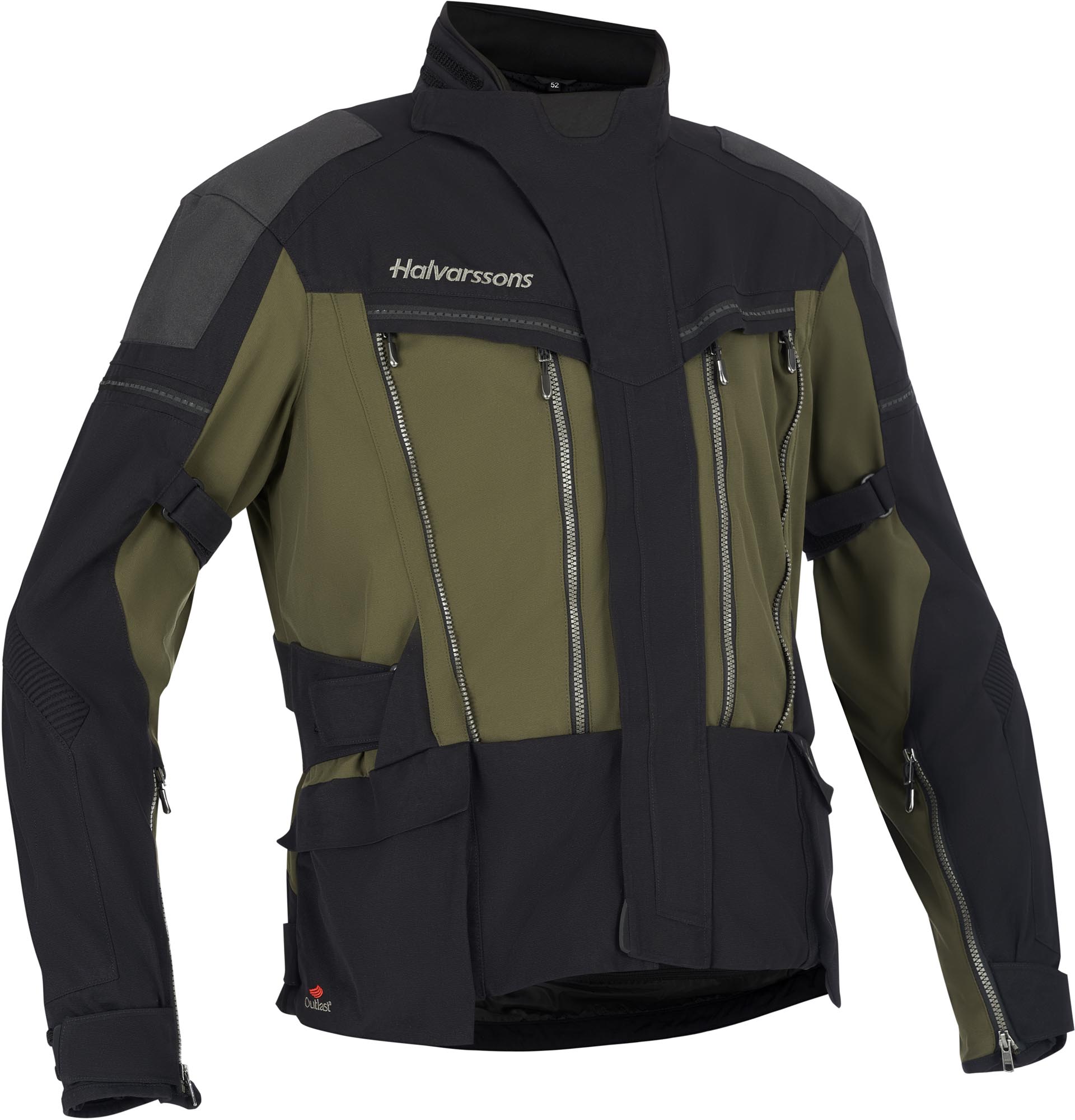 Halvarssons Mora V2 waterproof Motorcycle Textile Jacket black/olive 56 Figure 1
