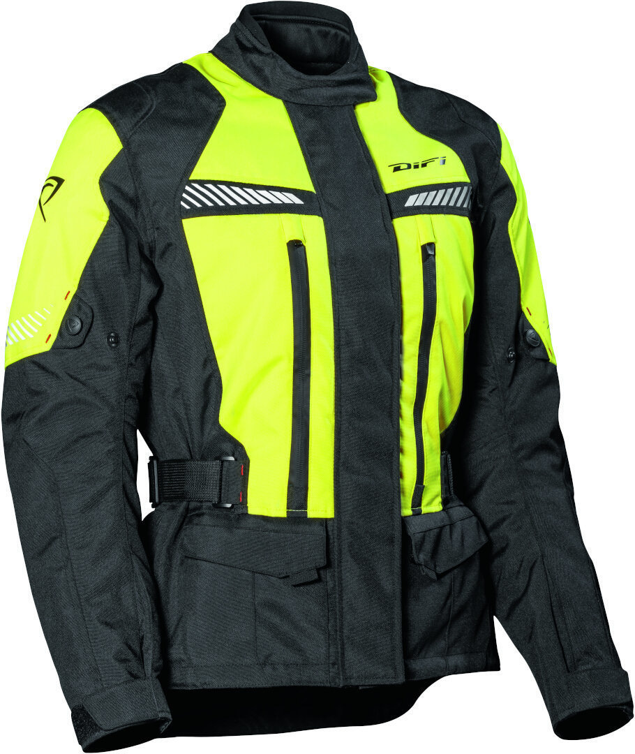DIFI Compass Aerotex Jachetă textilă impermeabilă pentru motociclete negru/galben 42 Figura 1