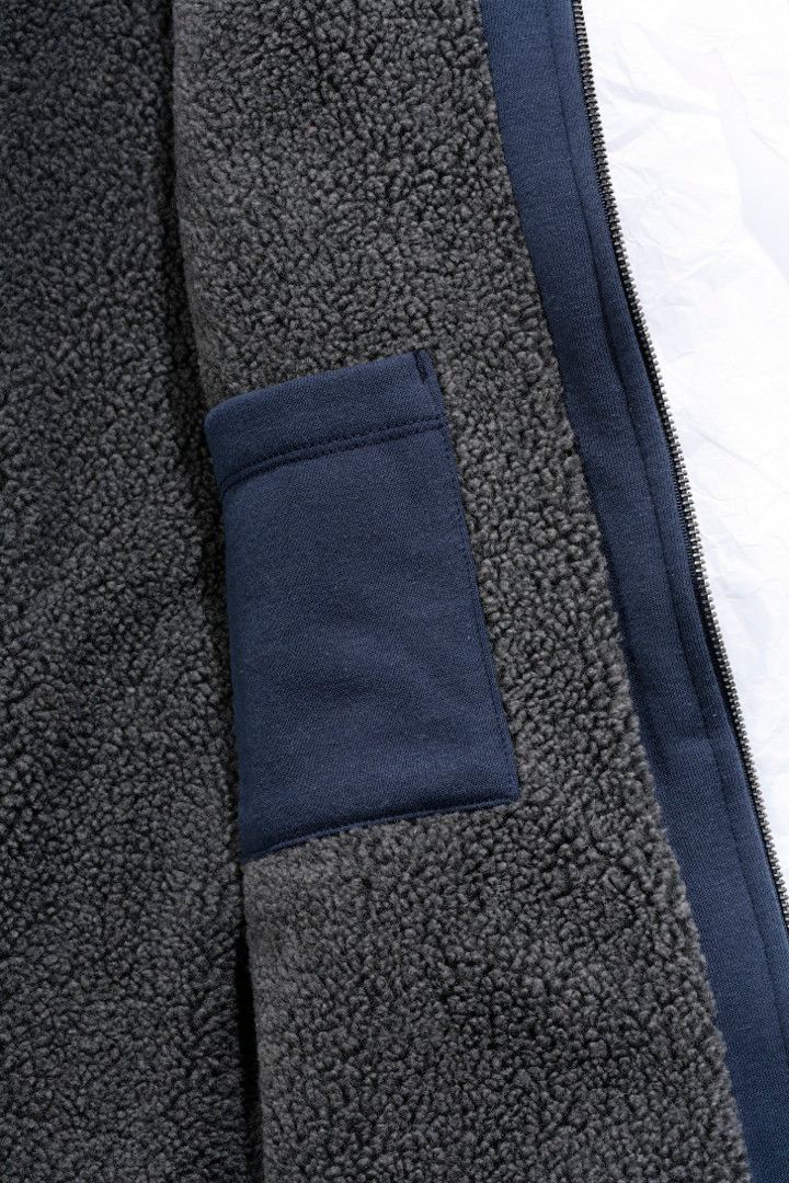 Carhartt Sherpa-Lined Midweight Full-Zip Sweatshirt Navyblå XL Figur 3