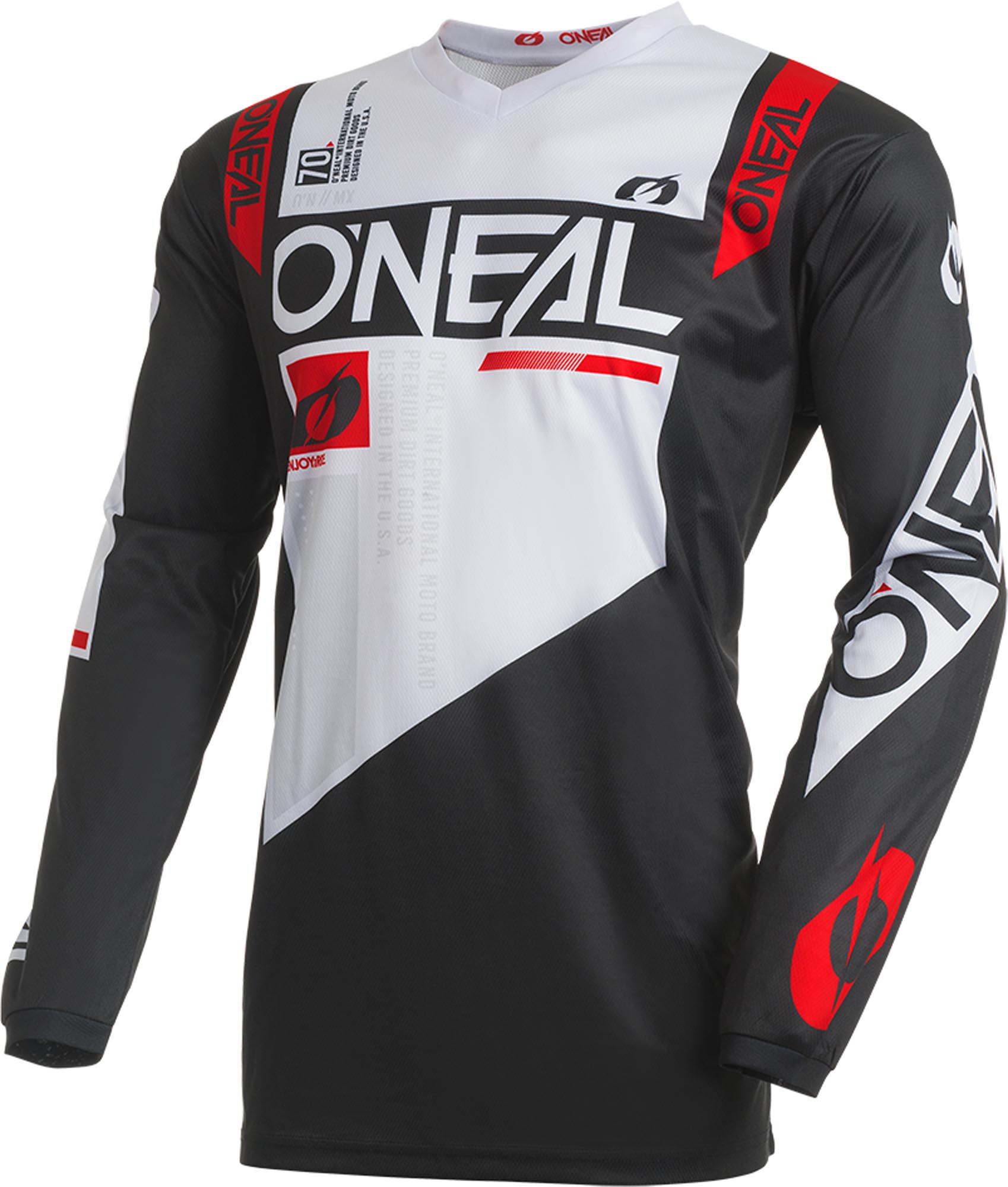 Oneal Element Factor V.27 Motokrosa krekls melnbalts/balts XL 1. attēls