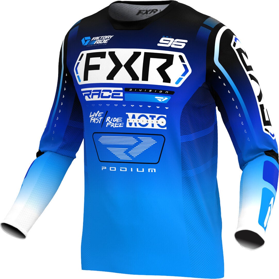 FXR Podium 2025 Motokrosový dres modrá/černá/bílá S Obrázek 1
