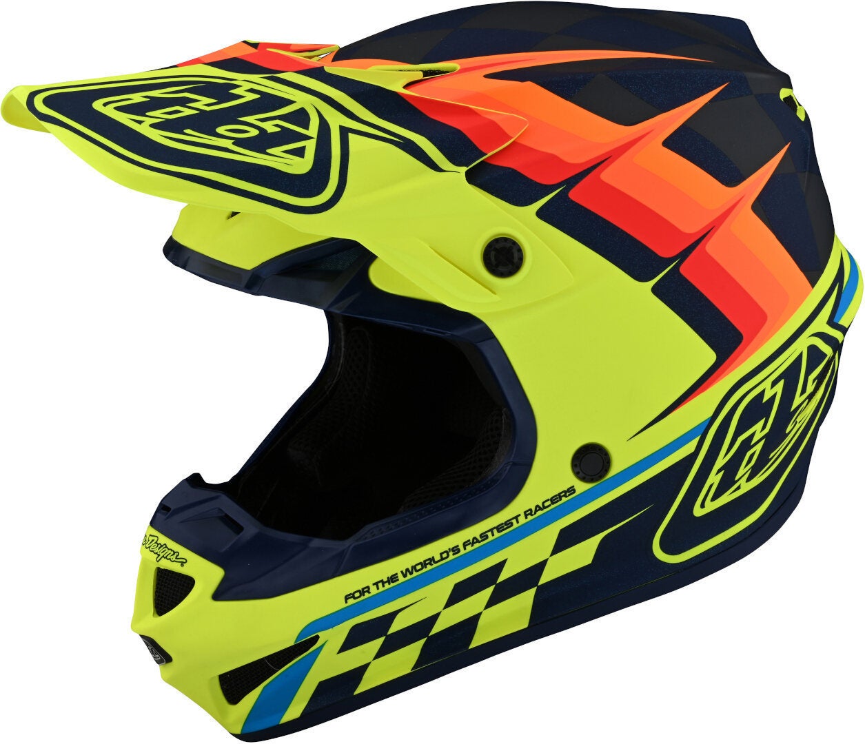 Troy Lee Designs SE4 Warped Polyacrylite MIPS Casco Motocross giallo/arancione/rosso S (55/56) Figura 1