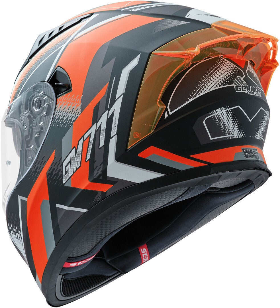 Germot GM 711 Dekor Hjelm sort mat/orange S (55/56) Figur 3