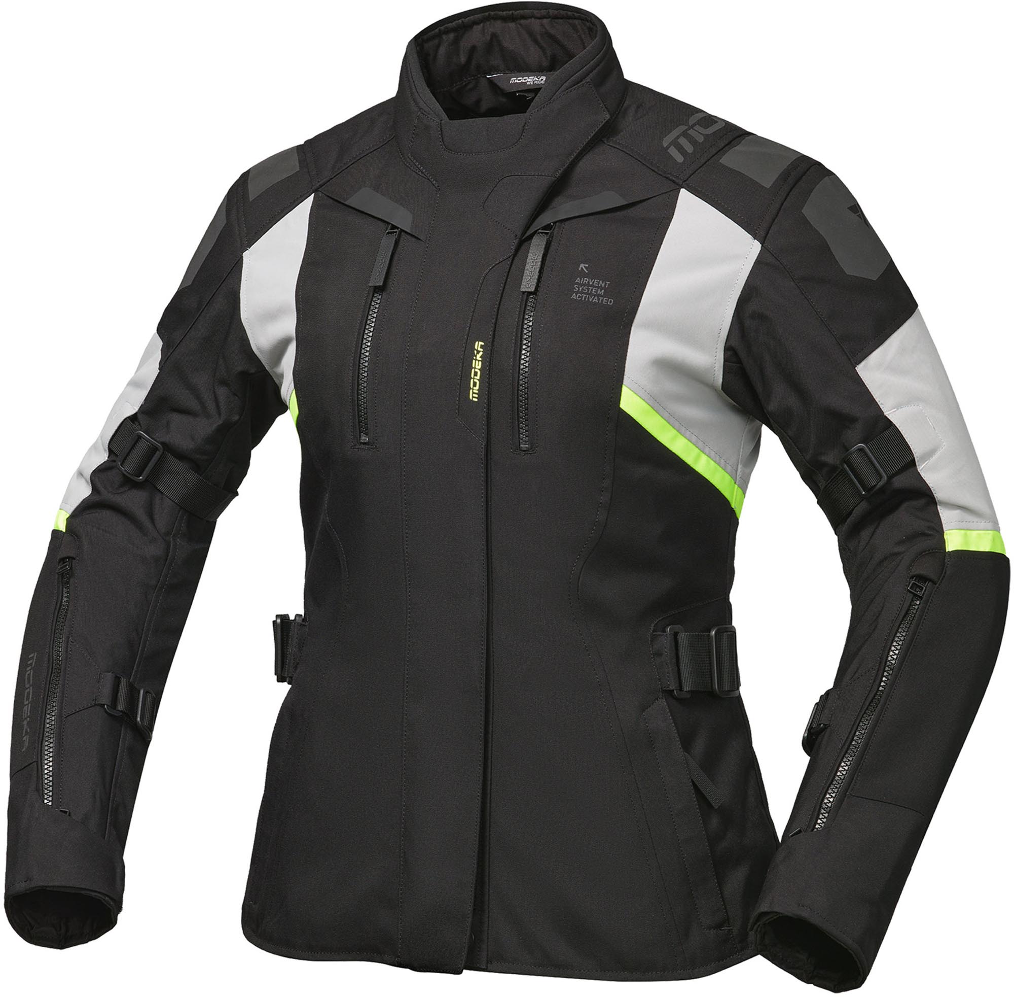 Modeka Striker III Damen Motorrad Textiljacke schwarz/hellgrau 48 Abbildung 1