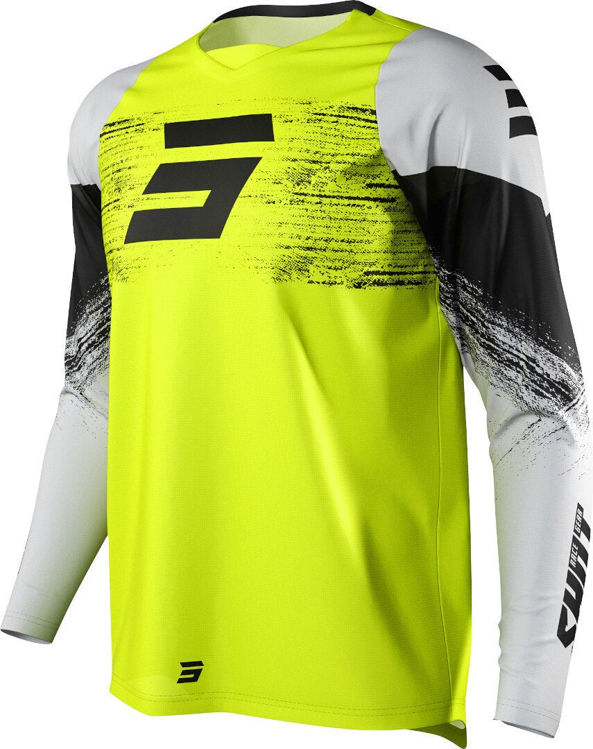 Shot Draw Burst Motorcross shirt Wit/geel XXL Figuur 1
