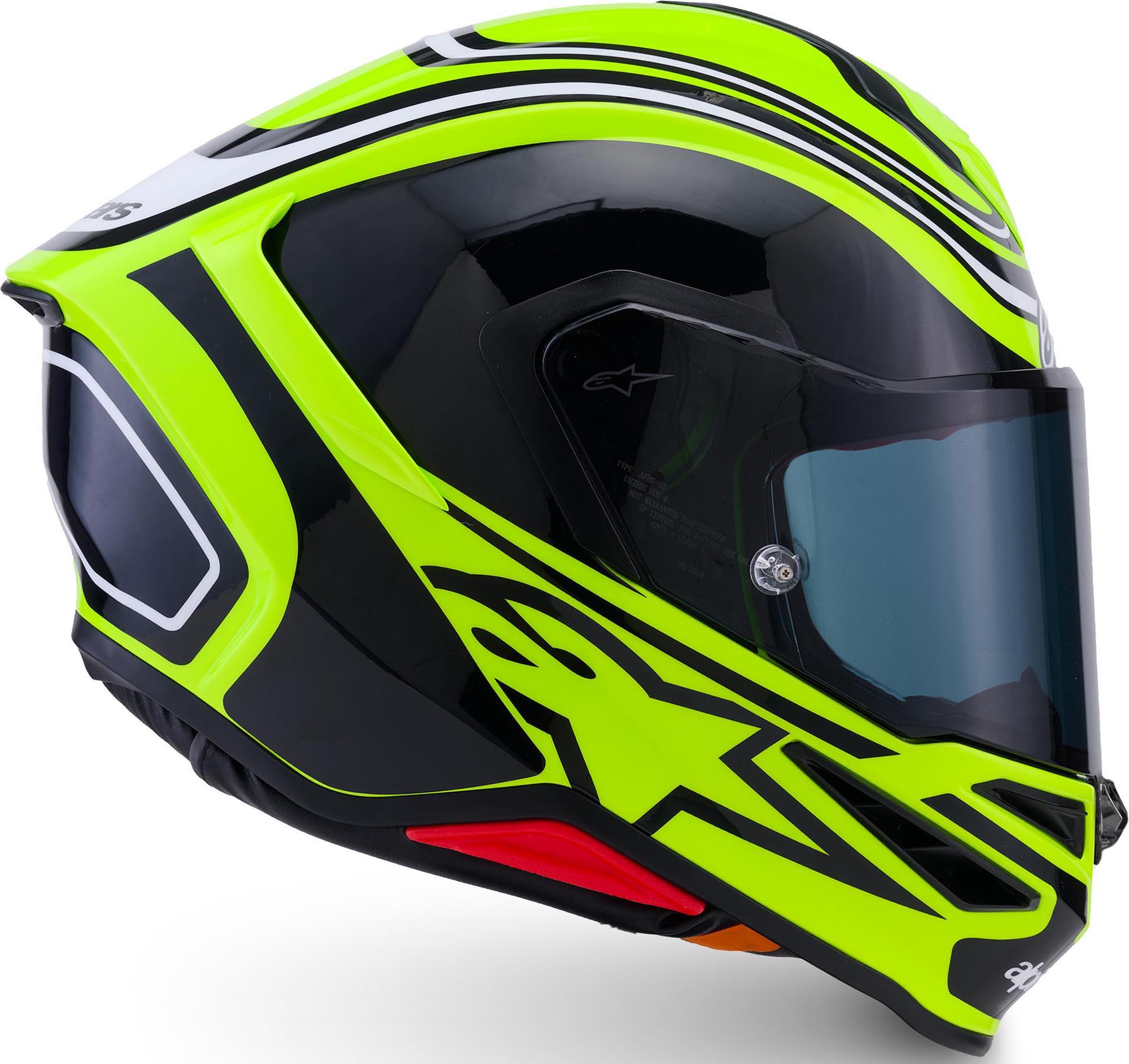 Alpinestars S-R7 Zeal 헬멧 노란색/검정/흰색 S 그림 3