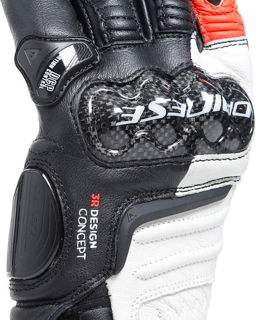 Dainese Carbon 4 Long Damer Motorcykel Handskar svart/vit/rött XS Figur 6