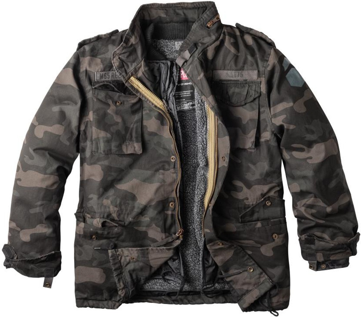 Surplus Regiment M65 Jaqueta preto/camuflagem M Figura 1