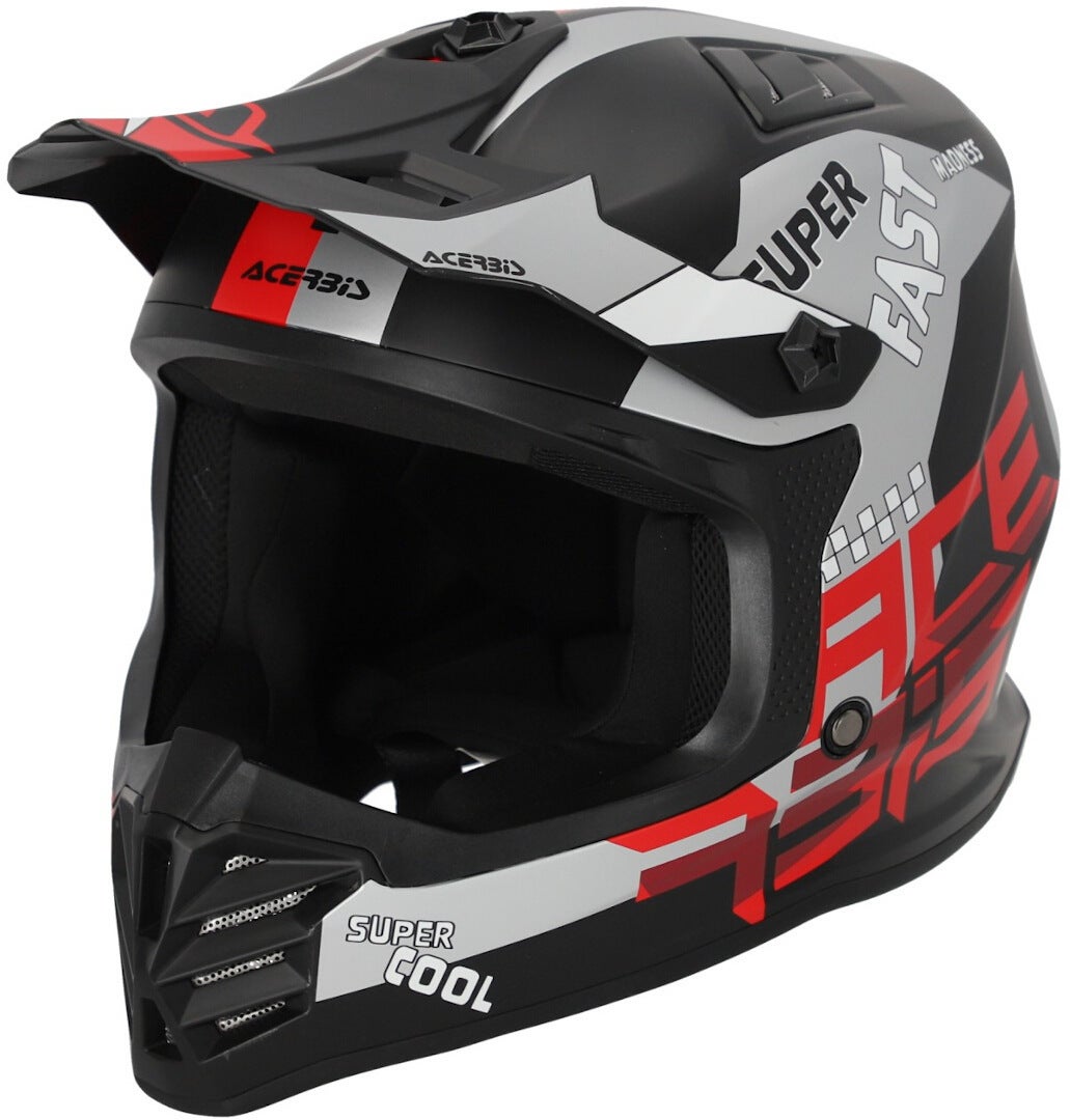 Acerbis Profile Casco da motocross per ragazzi nero opaco/rosso Y/L (51/52) Figura 1