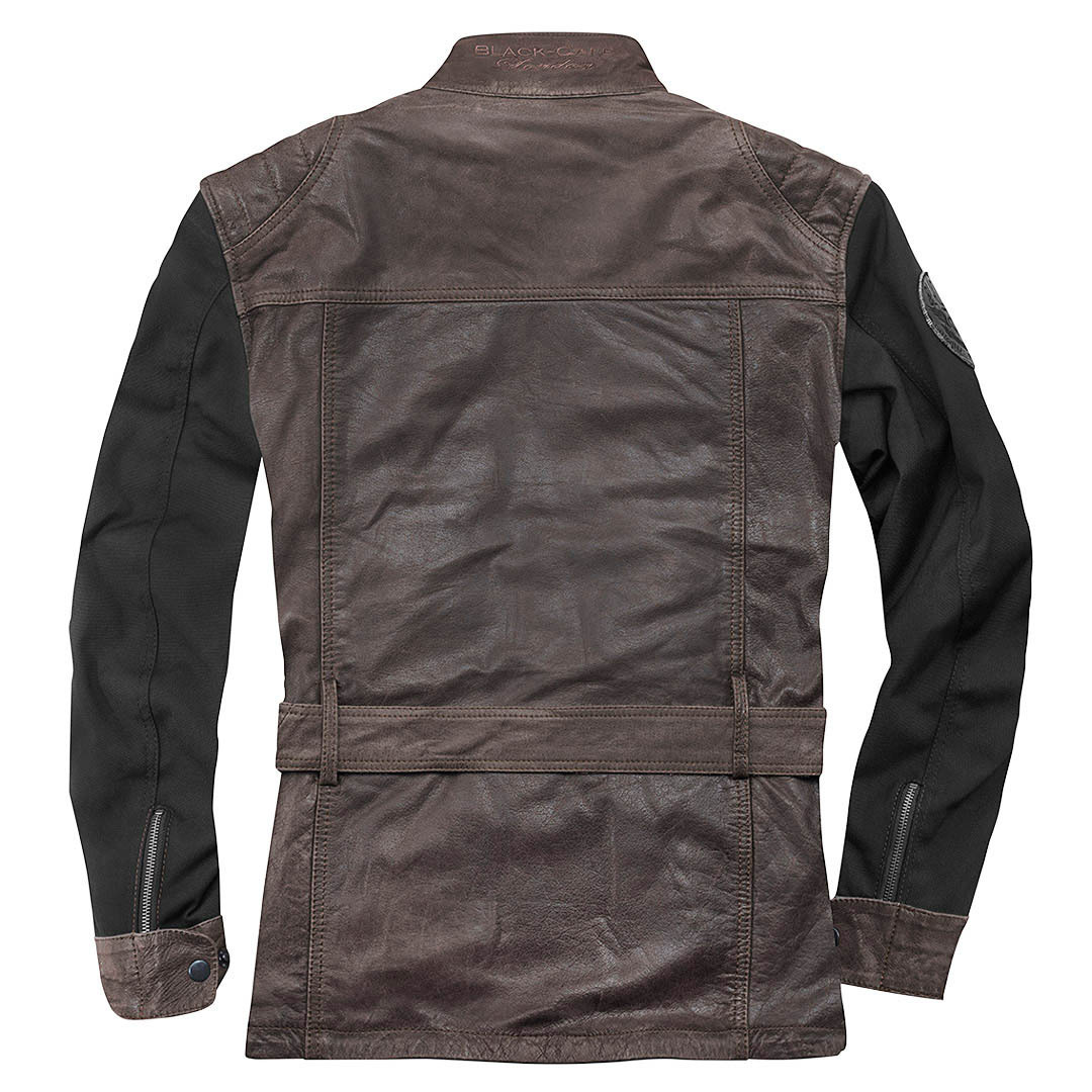 Black-Cafe London Retro Jachetă de piele de motocicletă Negru/Maro 48 Figura 3