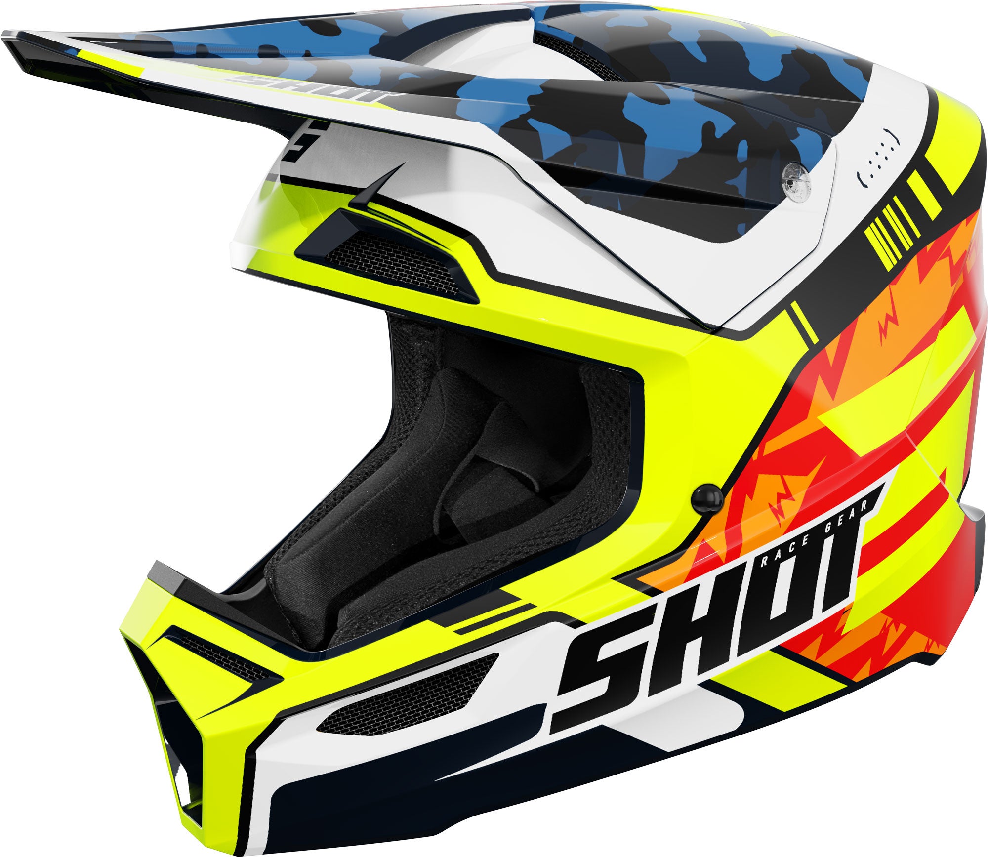 Shot Furious Flash Mips Motocross hjelm blå/neon-gul L (59/60) Figur 1