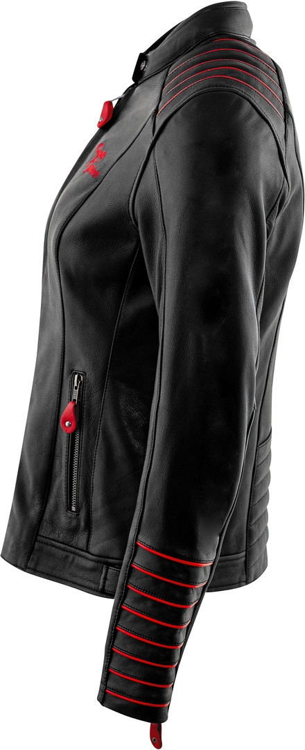Rusty Stitches Amanda Jaqueta de couro ladies motorcycle preto/vermelho 46 Figura 4