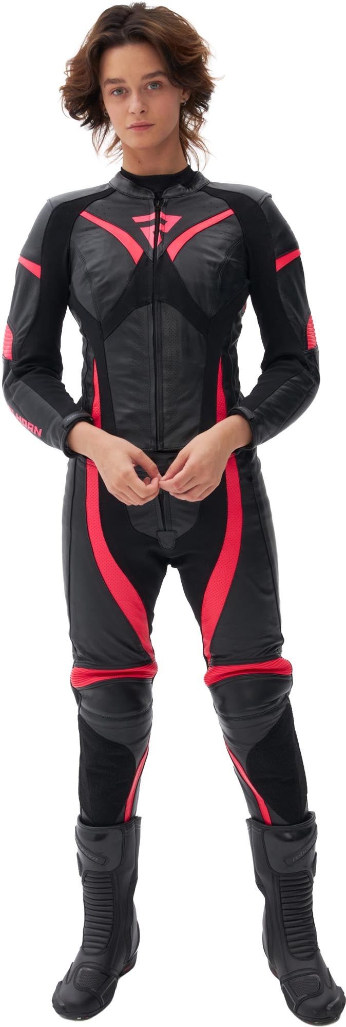 Rebelhorn Rebel Damer Motorcykel læderbukser sort/pink 40 Figur 10