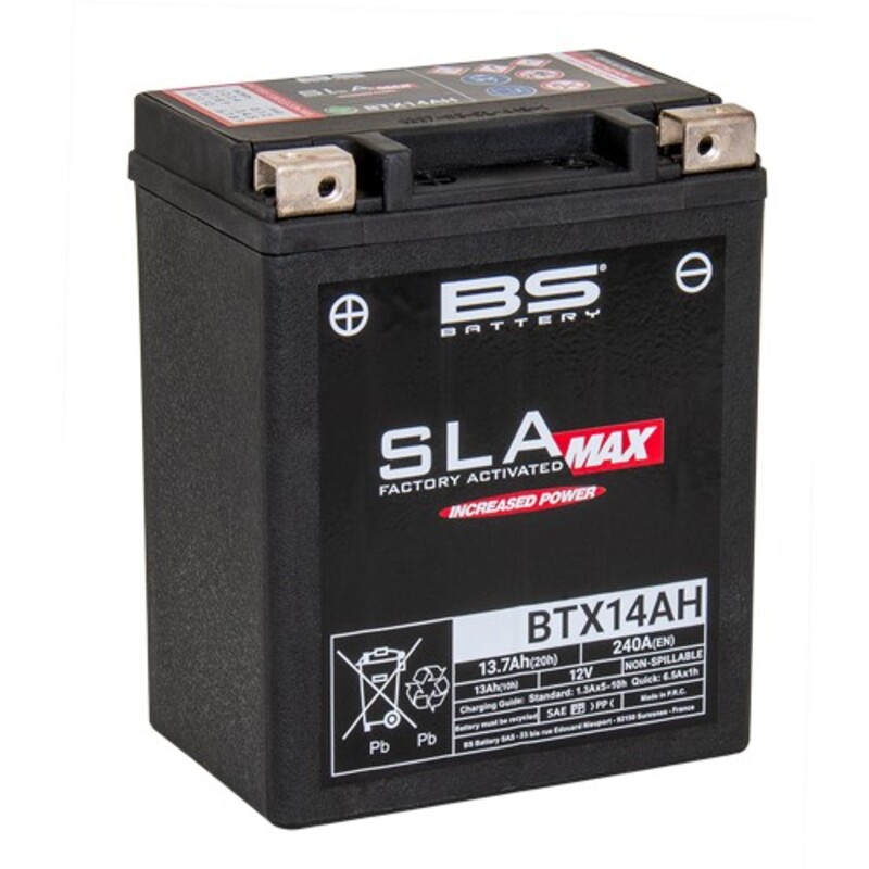 BS Battery Fabriksaktiverat underhållsfritt SLA Max-batteri - BTX14AH MAX FA Figur 1