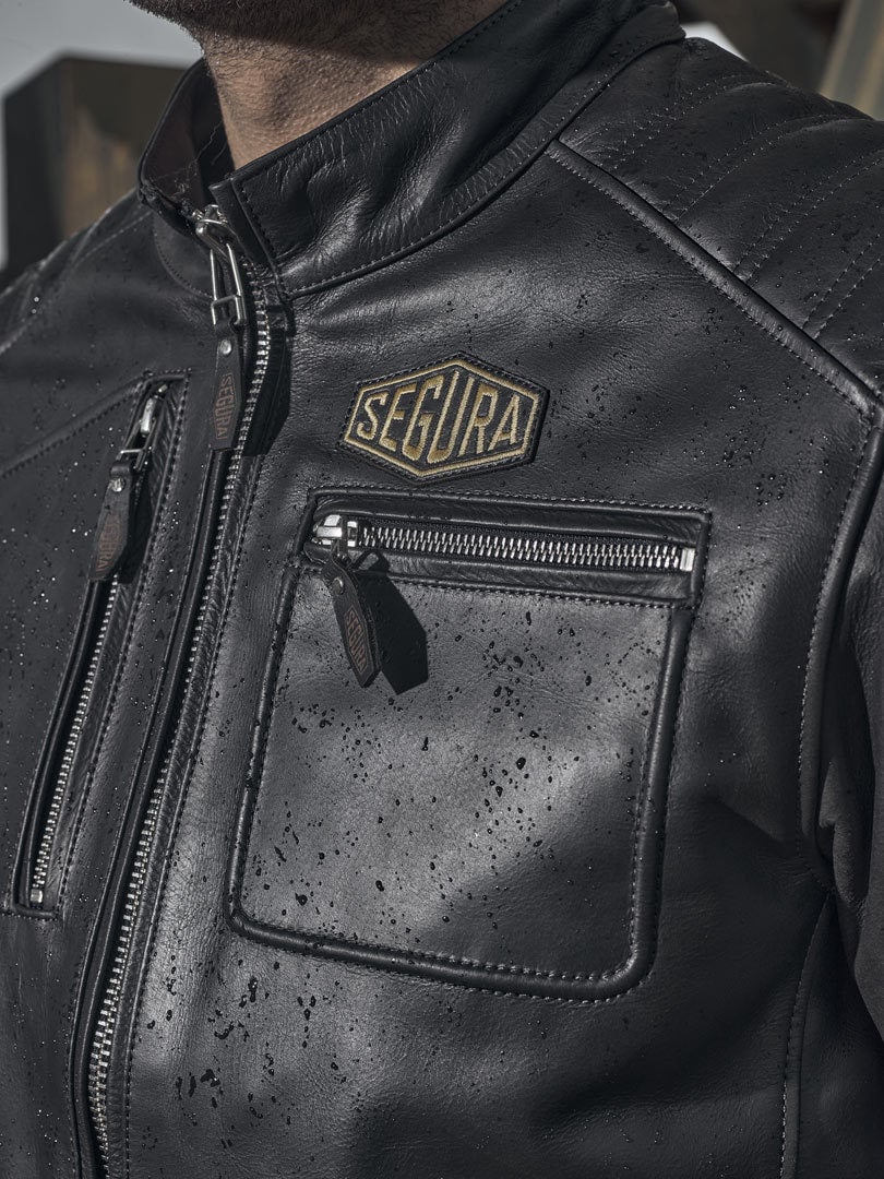 Side view of Segura Lewis Motorcycle Leather Jacket