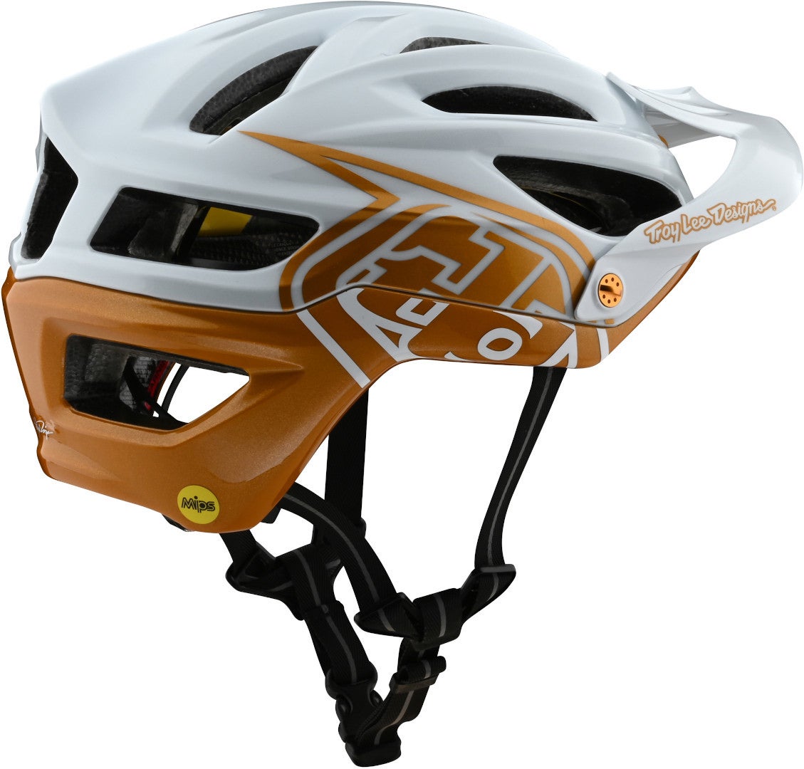Troy Lee Designs A2 MIPS Decoy Bycicle Helmet white/gold XS/S Figure 3
