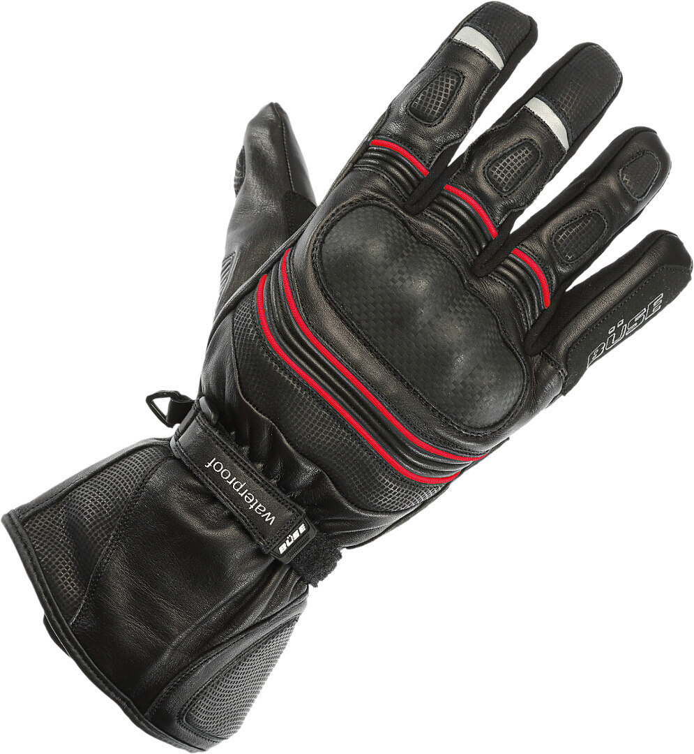 Büse Willow Waterproof Motorcycle Gloves black/red 12 Figure 1
