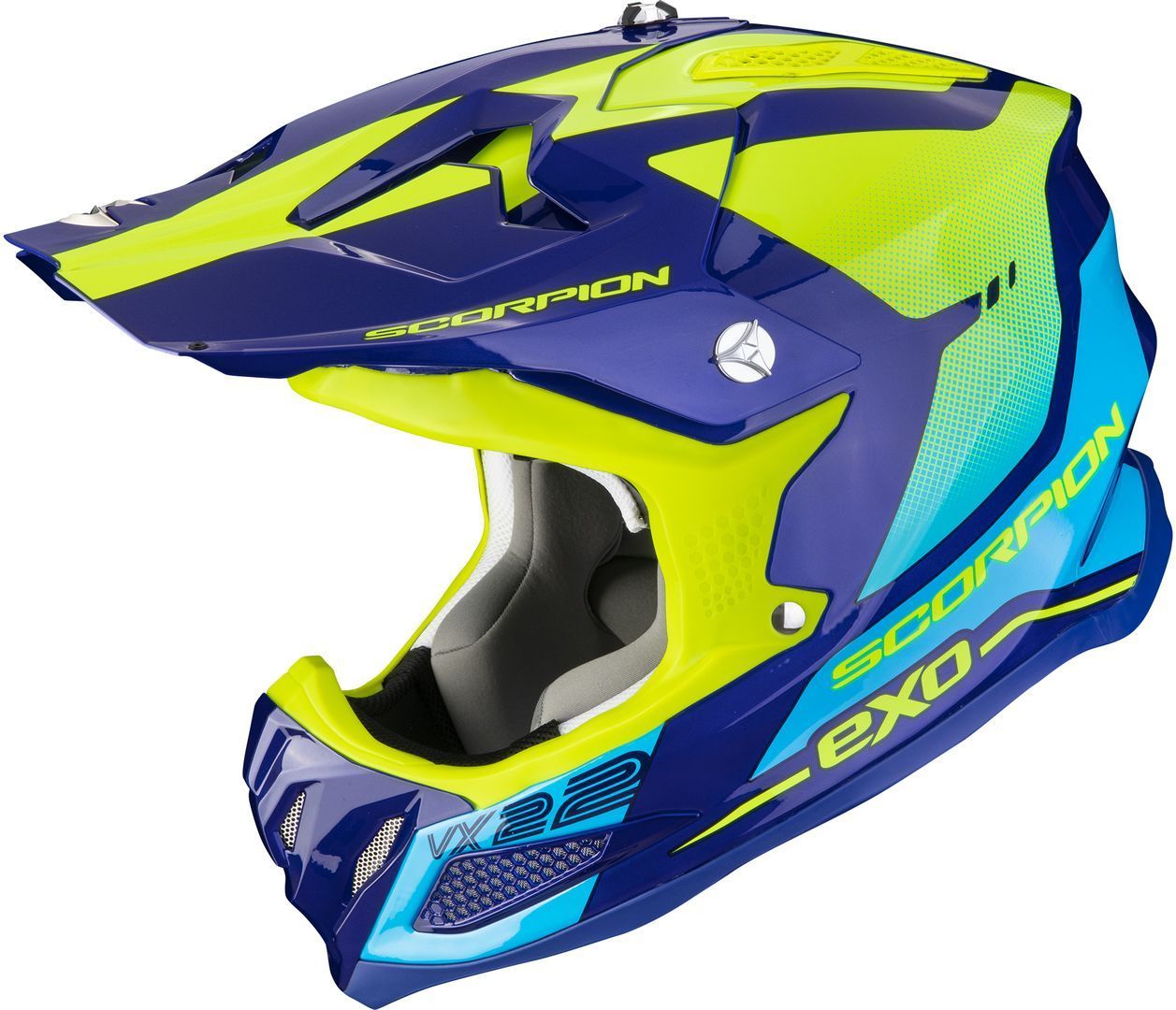 Scorpion VX-22 Air Attis Casco Motocross blu/giallo M (57/58) Figura 1
