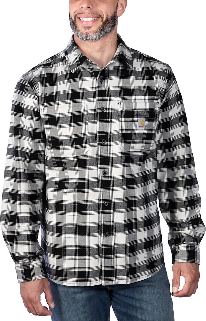 Carhartt Rugged Flex Flannel Plaid Camicia nero/beige L Figura 3