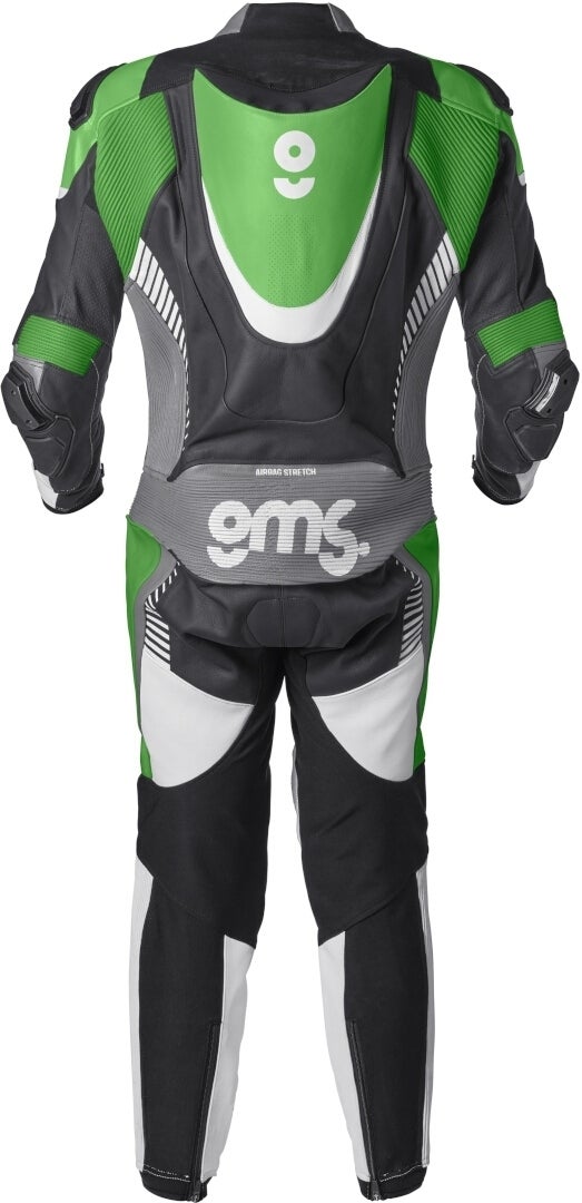 GMS GRC-1 One Piece Motorcycle Leather Suit black/white/green 50 Figure 3
