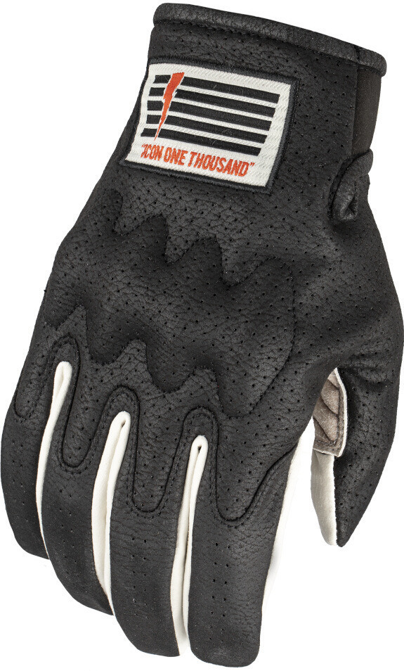 Icon Airform Slabtown Mănuși de motocicletă perforate alb/negru S Figura 1