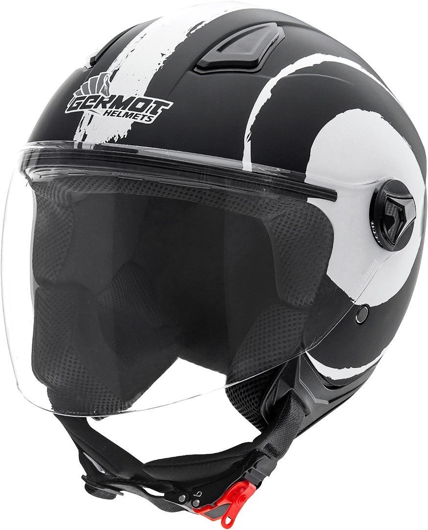 Germot GM 196 Decor Capacete Jet preto fosco/branco XS (53/54) Figura 1