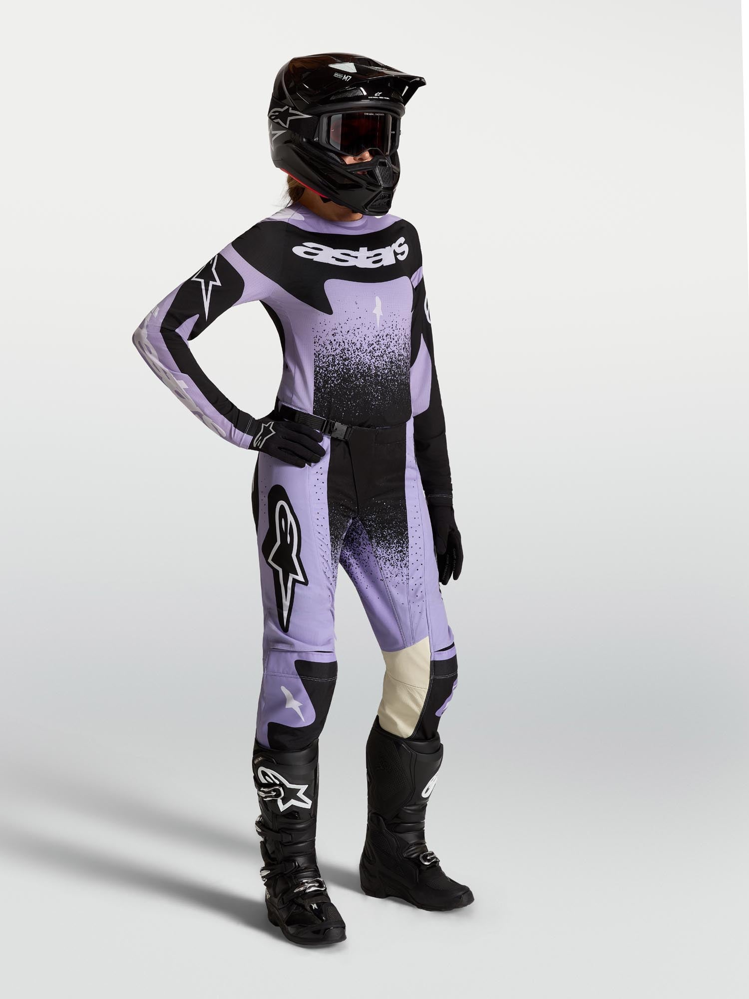 Alpinestars Stella Techstar Swan Damen Motocross Jersey violett/schwarz XL Abbildung 3