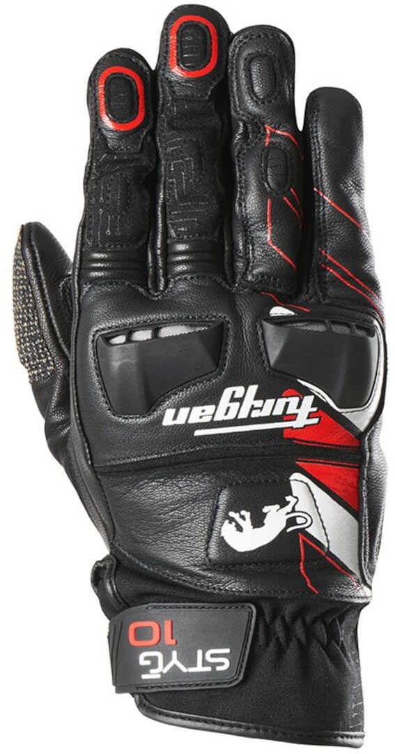 Furygan Styg 10 Motorcycle Gloves black/white/red M Figure 1