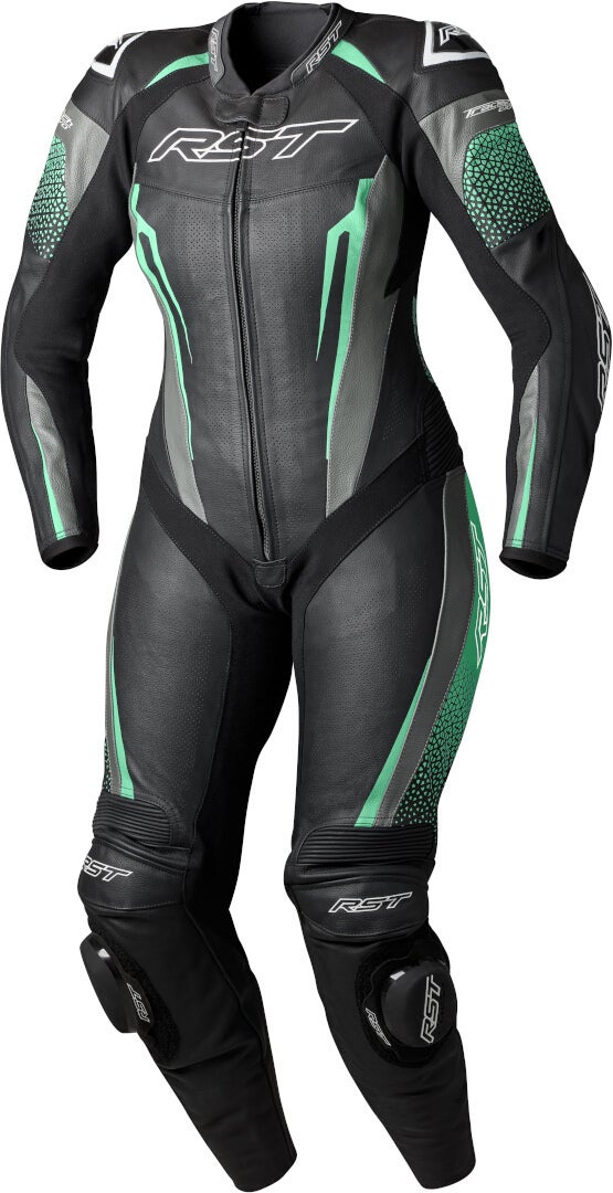RST Tractech Evo 5 Eendelig dames motorfiets lederen pak Zwart/Mint M Figuur 1