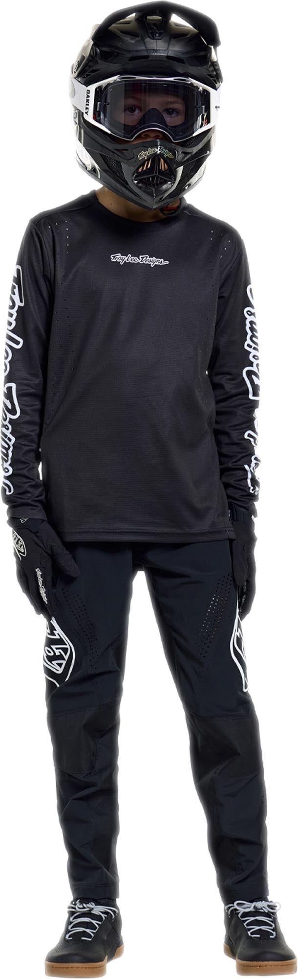 Troy Lee Designs Sprint Pro Mono Ungdoms cykeltrøje Sort YS Figur 14