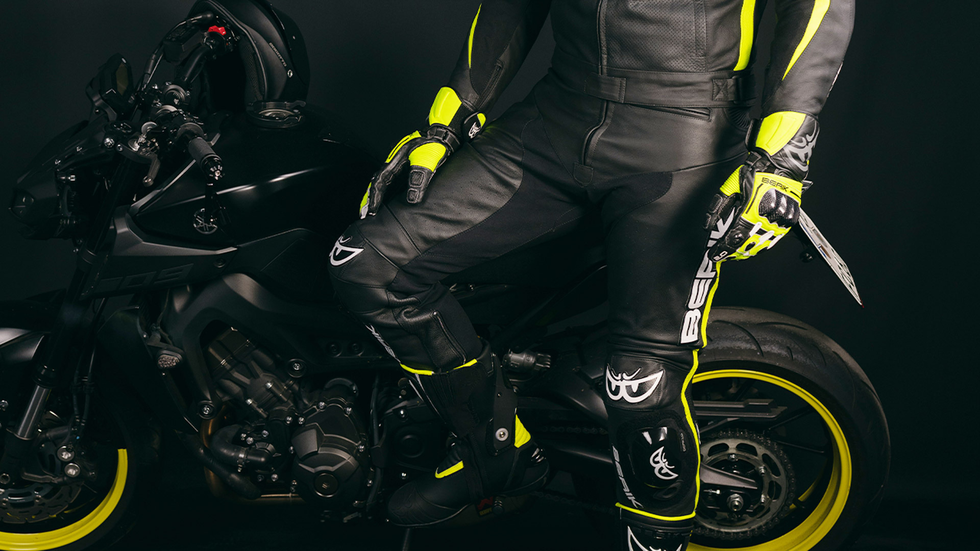 Berik Track Motorrad Lederhose schwarz/gelb 60 Abbildung 3