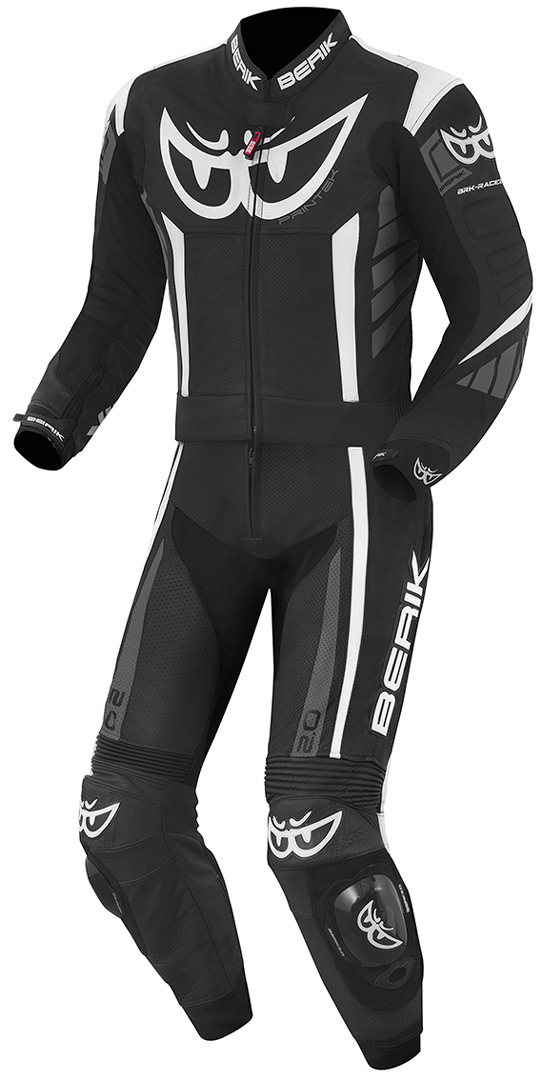 Berik Zakura Two Piece Motorcycle Leather Suit black/white/grey 52 Figure 1