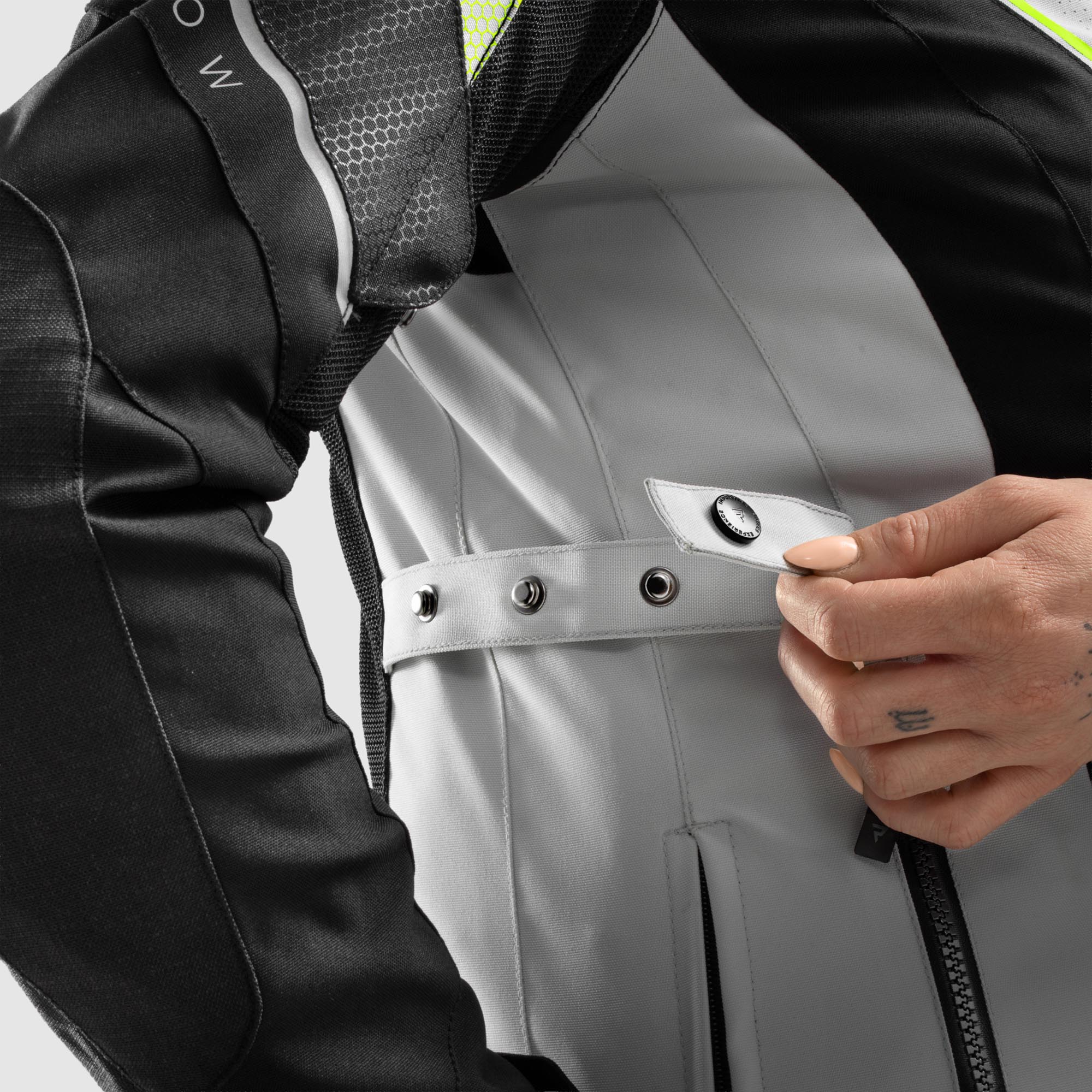 Rebelhorn Hiflow 5 waterproof Ladies Motorcycle Textile Jacket black/grey/yellow M Figure 6