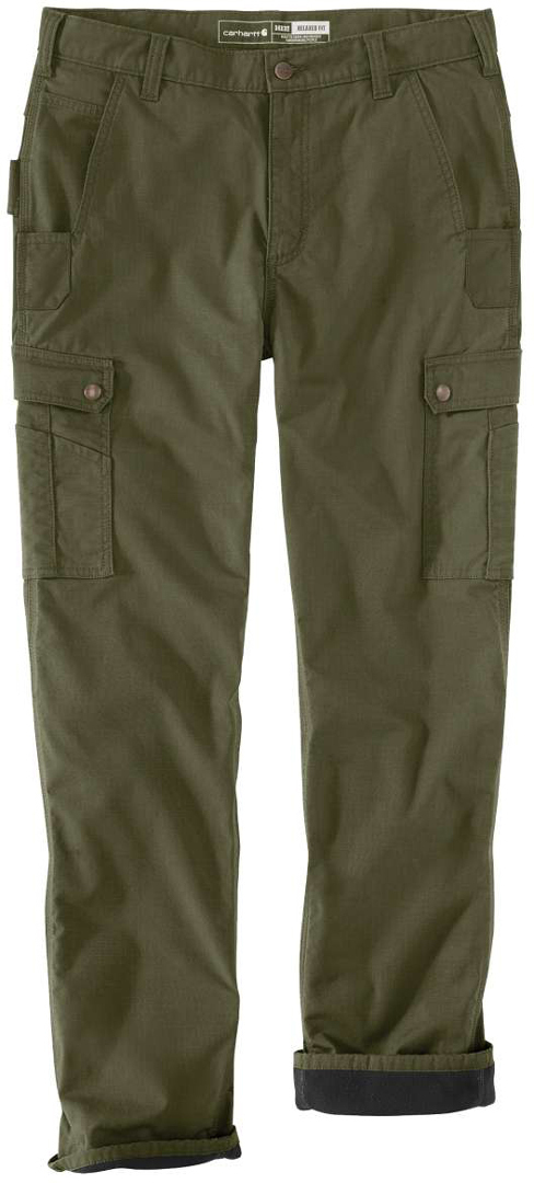 Carhartt Cargo Fleece Lined Work Pants olive 36 L36 Figure 1