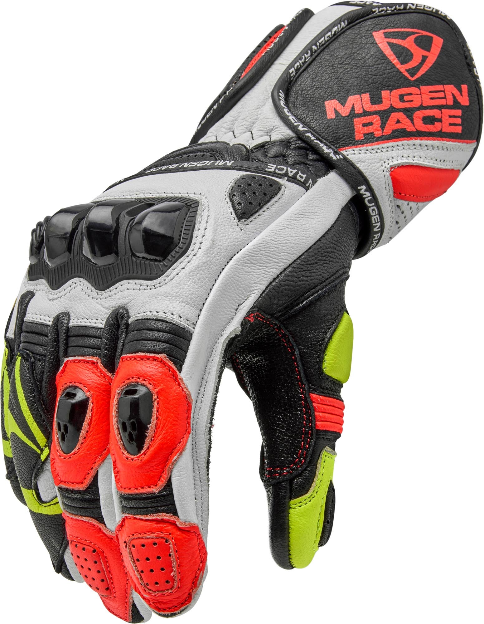 MUGENRACE Chili Sport Motorcykel handsker sort/hvid/neonrød/neongul M Figur 3