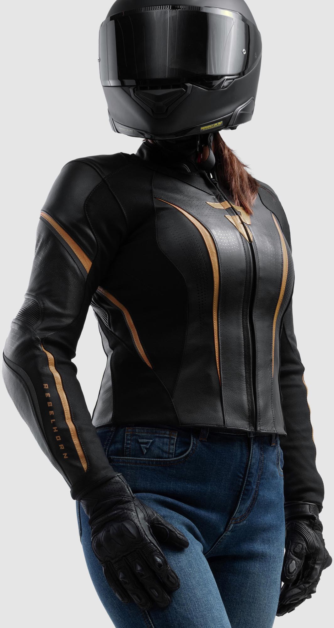 Rebelhorn Diva ST Damen Motorrad Lederjacke gold/schwarz 36 Abbildung 11