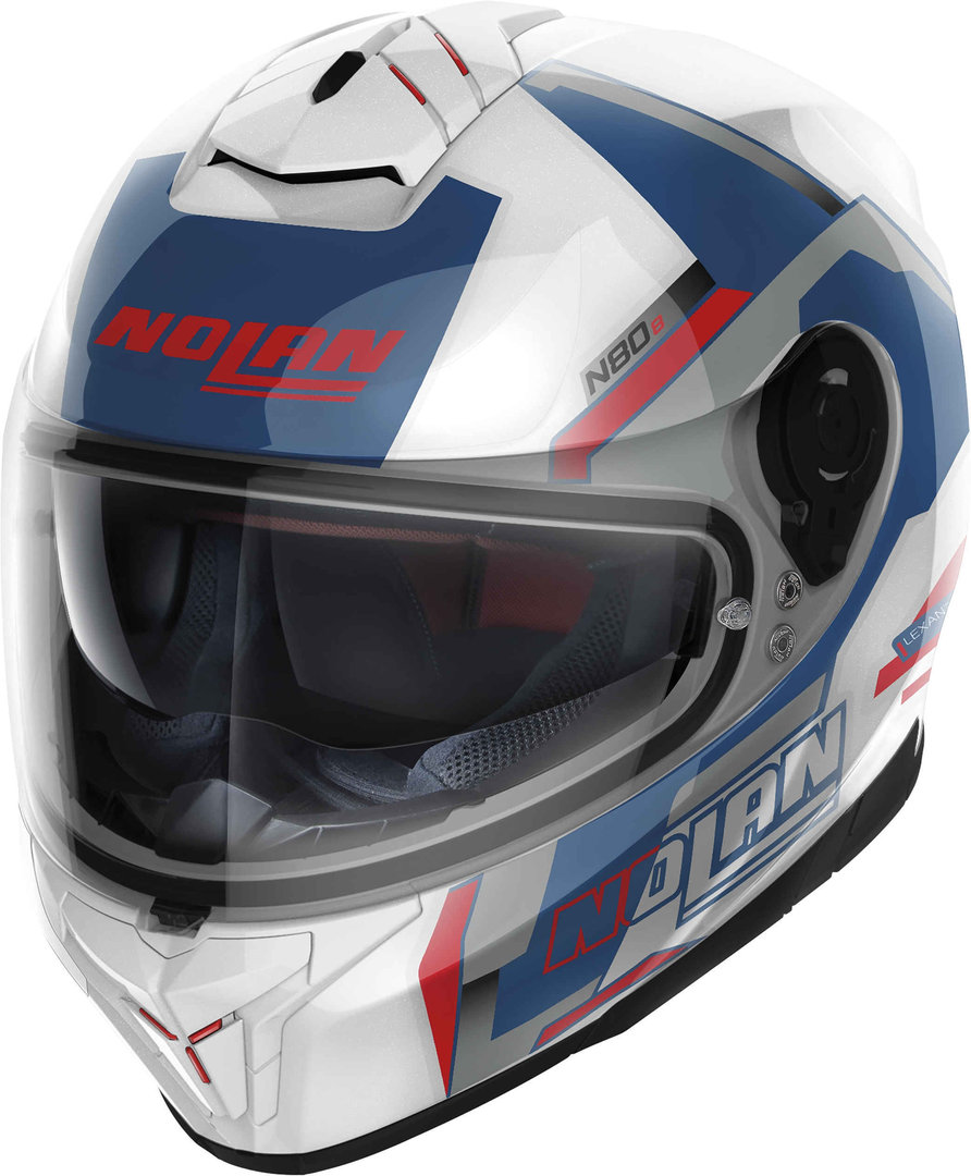 Nolan N80-8 Wanted N-Com Casco blu/rosso/bianco S (56) Figura 1