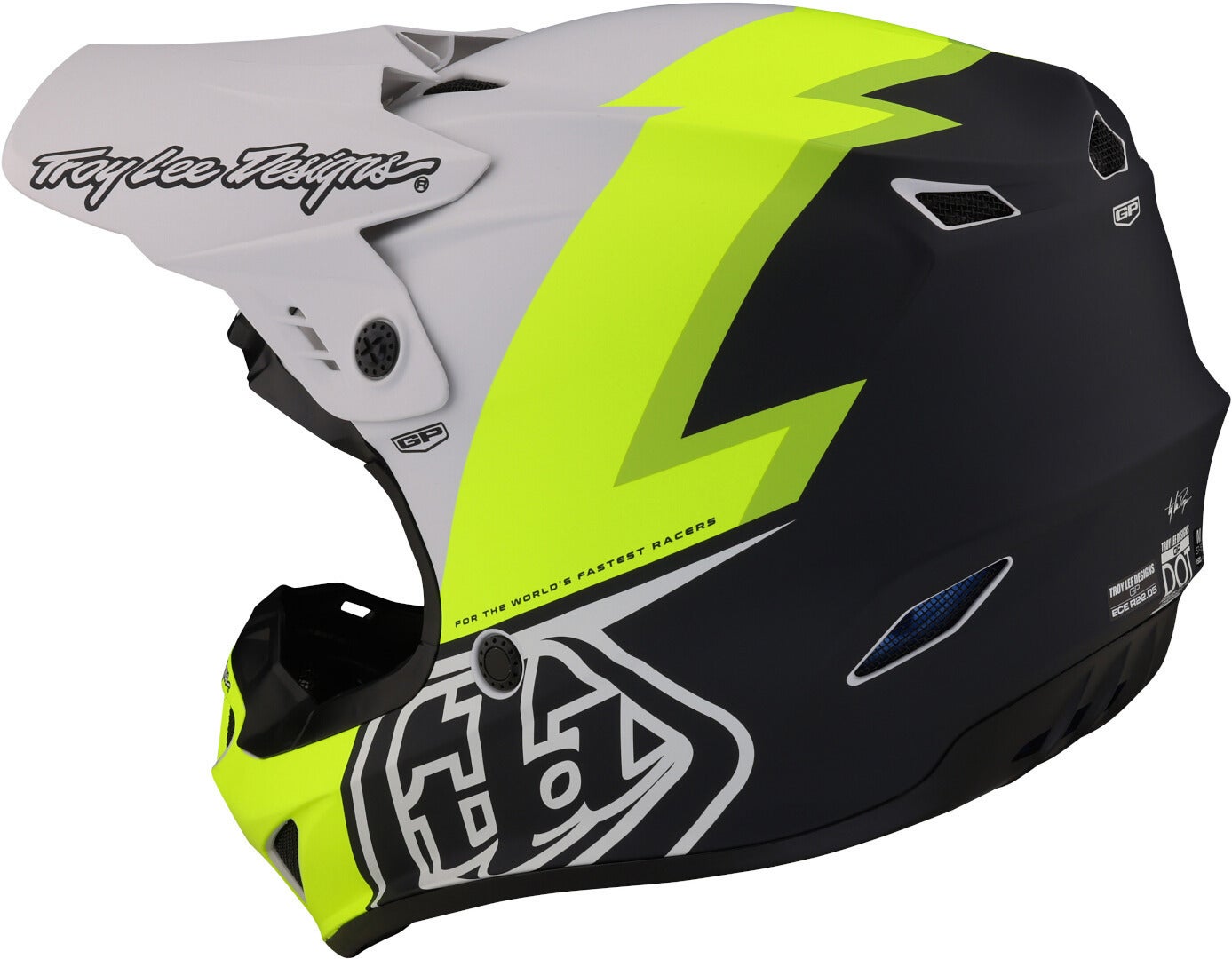 Troy Lee Designs GP Volt Casco da motocross nero/bianco/giallo S (55/56) Figura 6