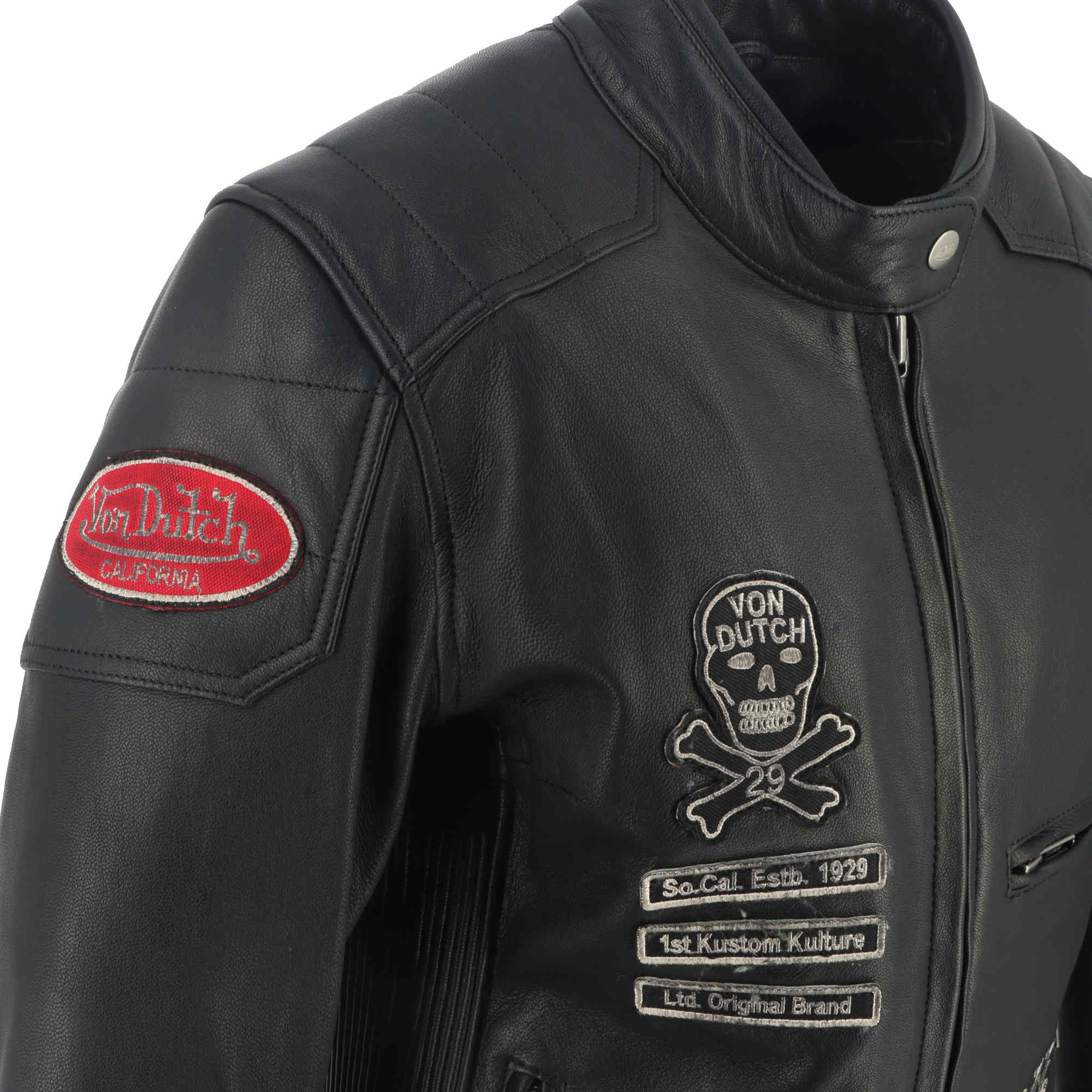 Von Dutch X Helstons Pretty Giacca in pelle da moto da donna nero 2XL Figura 5