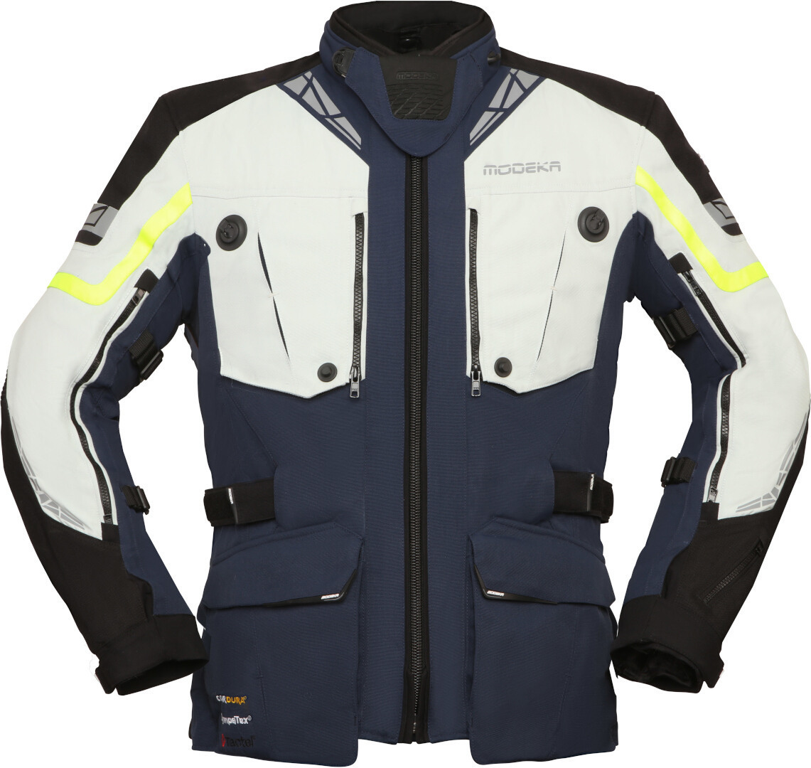 Modeka Panamericana 2 Motorrad Textiljacke hellgrau/blau 4XL Abbildung 1