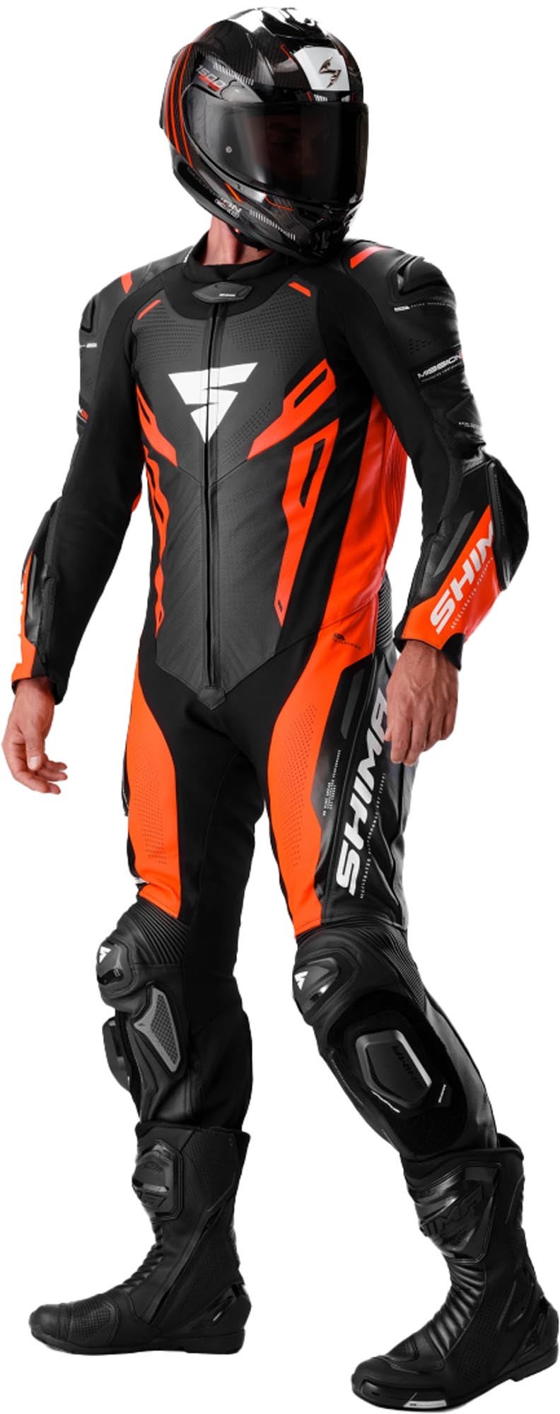 SHIMA Mission RS One Piece Motorcycle Leather Suit black/red 46 Figure 3