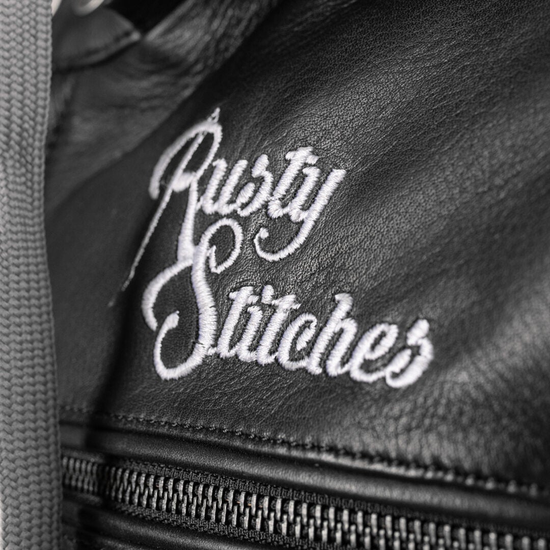 Rusty Stitches Jari Hooded V2 Motorcycle Leather Jacket black/white XL Figure 6