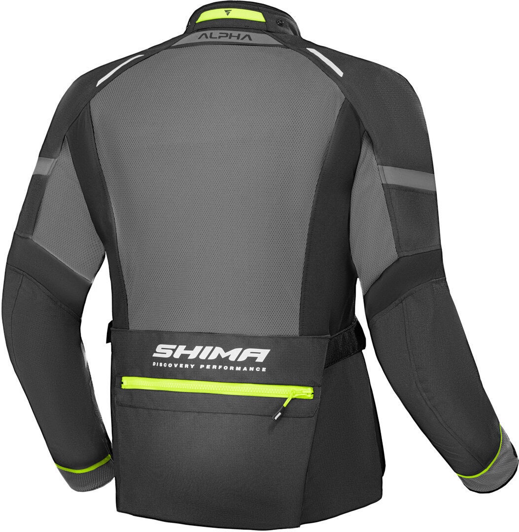 SHIMA Alpha waterproof Motorcycle Textile Jacket black/grey/yellow 3XL Figure 2