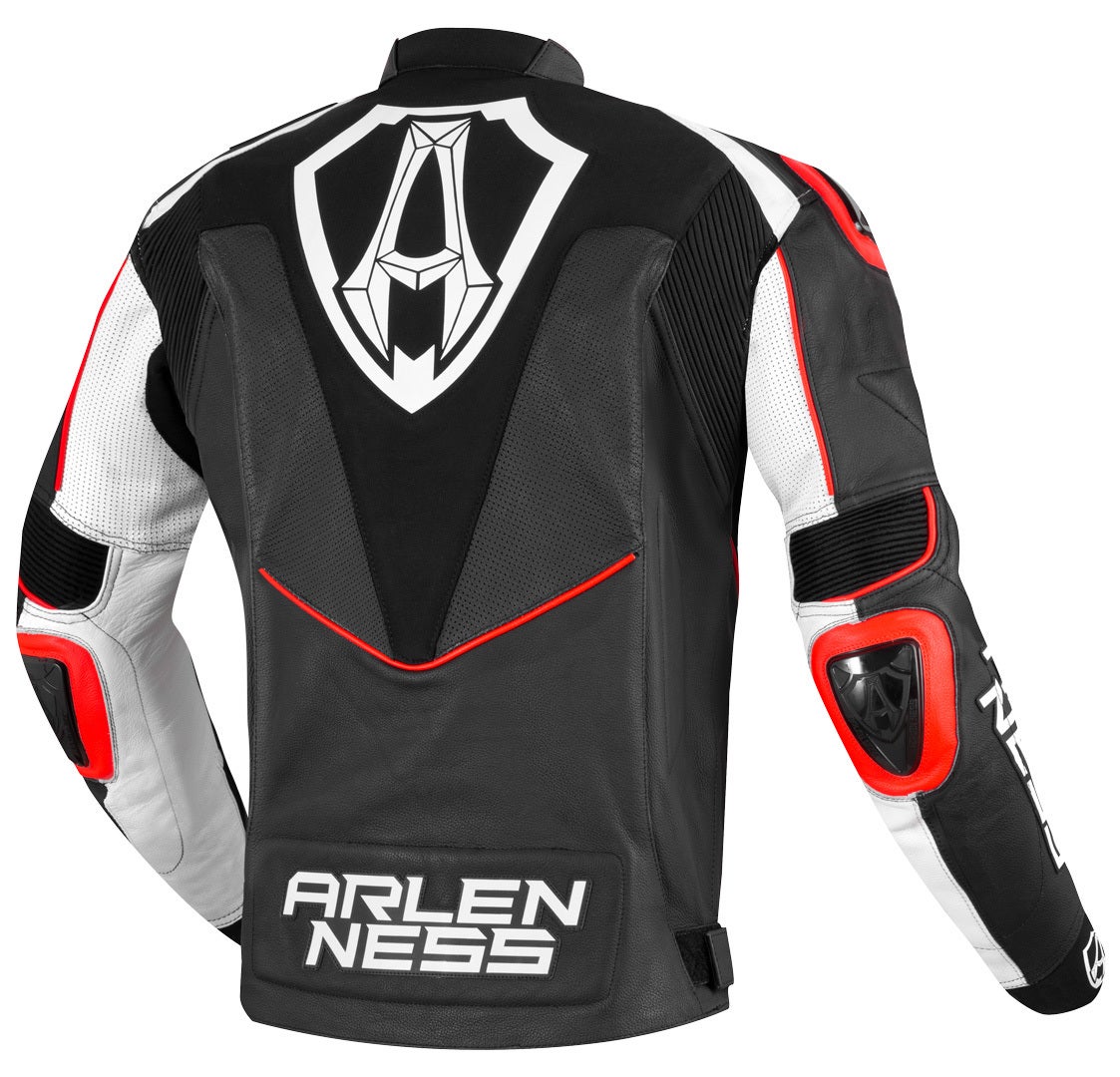 Arlen Ness Sugello Motorcycle Leather Jacket black/white/red 60 Figure 2